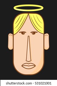Avatar character head. Human shape. Vector Illustration.