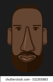 Cabeza de personaje de avatar. Forma humana. Ilustración vectorial.