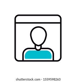 avatar chat social media icon line and fill vector illustration