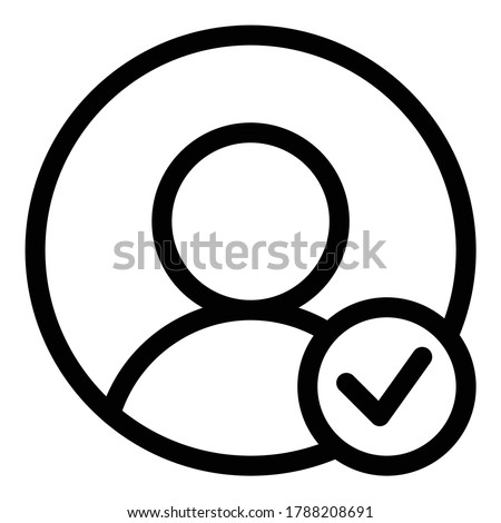 Avatar Check Flat Icon Isolated On White Background