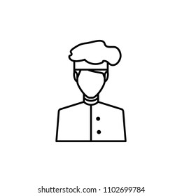 avatar chef icon symbol vector icon, chef, vector, illustration, avatar, cook, kitchen, baking, isolated, profession, service, person, line, business, background, , food, white, design, cooker, male,