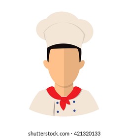 Avatar chef profession. Face.  Isolated. vector.