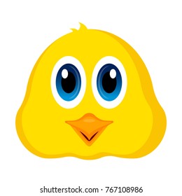 Avatar of a chick on a white background, Vector illustration