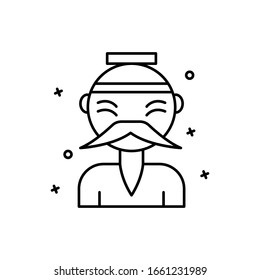 Avatar, China Kaiser Symbol. Einfache Zeile, Umriss-Vektorillustration Chinesische Neujahrssymbole für i und ux, Website oder mobile Anwendungen