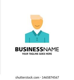 Avatar, Client, Face, Happy, Man, Person, User Business Logo Template. Flat Color. Vector Icon Template background