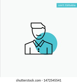 Avatar, Client, Face, Happy, Man, Person, User turquoise highlight circle point Vector icon