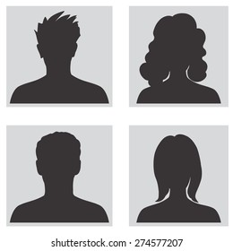 Avatar collection. People profile silhouettes