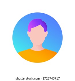 Avatar, color man Icon, vector illustration. 