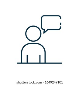 Avatar with communication bubble line style icon design, Message discussion conversation talk and technology Vector illustration