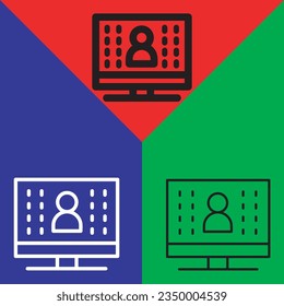 Avatar im Computer, Symbol. Avatar in Computer-Vektorsymbol aus der Sammlung Künstlicher Intelligenz. Computer-, Monitor- oder TV-Symbol im Stil einer Übersicht.