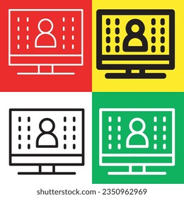 Avatar in computer, icon. Avatar in computer vector icon from Artificial Intelligence collection. Outline style Computer, Monitor or TV icon.