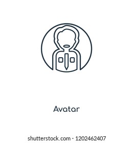 Avatar concept line icon. Linear Avatar concept outline symbol design. This simple element illustration can be used for web and mobile UI/UX.