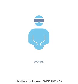 Avatar Concept Line-Symbol. Einfache Elementdarstellung. Entwurf des Avatarkonzeptsymbols.