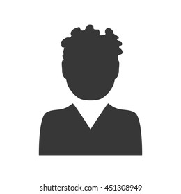 Avatar concept represented by Man silhouette icon. Isolated and flat illustration 