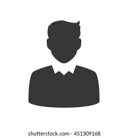 Avatar concept represented by Man silhouette icon. Isolated and flat illustration 