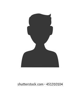 Avatar concept represented by Man silhouette icon. Isolated and flat illustration 