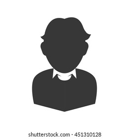 Avatar concept represented by Man silhouette icon. Isolated and flat illustration 