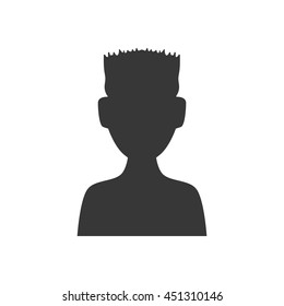 Avatar concept represented by Man silhouette icon. Isolated and flat illustration 