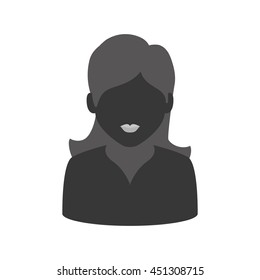 Avatar concept represented by Woman silhouette icon. Isolated and flat illustration 