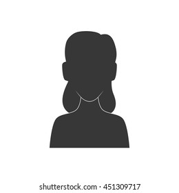 Avatar concept represented by Woman silhouette icon. Isolated and flat illustration 