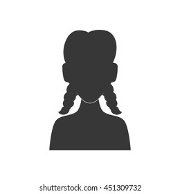 Avatar concept represented by Woman silhouette icon. Isolated and flat illustration 