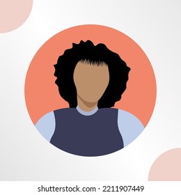 Avatar of confident young African American modern girl. Avatar for social networks.