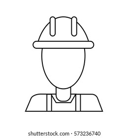 avatar construction man overalls clipboard thin line