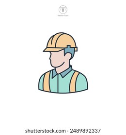 Avatar Construction worker, Civil engineer Icon theme symbol vector illustration isolated on white background