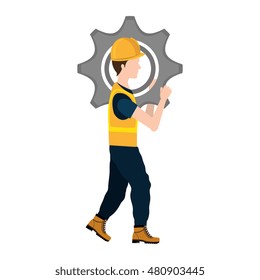 avatar construction worker with a cogwheel