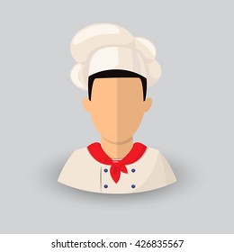 Avatar Cook profession. Vector illustration of a chef. Well suited to web design, Element for advertising. Vector. Eps10.