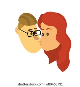 avatar couple face kissing with hairstyle design