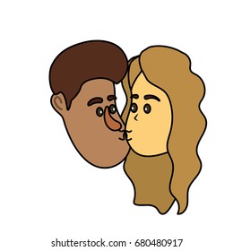 avatar couple face kissing with hairstyle design