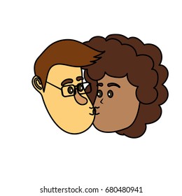 avatar couple face kissing with hairstyle design