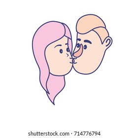 avatar couple face kissing with hairstyle design