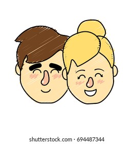 avatar couple head with hairstyle design