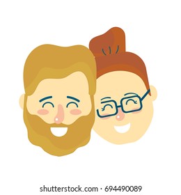 avatar couple head with hairstyle design