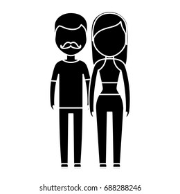 avatar couple of woman and man icon