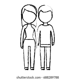 avatar couple of woman and man icon