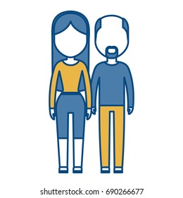 avatar couple of woman and man icon 