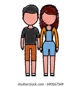 avatar couple of woman and man icon 