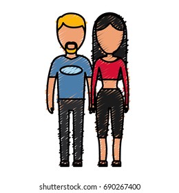 avatar couple of woman and man icon 