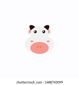 Avatar Cow On White Background Cartoon Stock Vector (Royalty Free ...