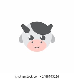 Avatar of a cow on a white background, cartoon cow logo vector mascot character avatar download