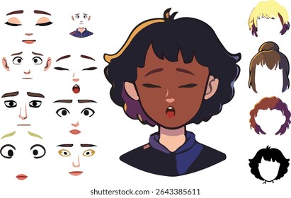 Avatar Creator with Customizable Facial Expressions and Hair Styles
