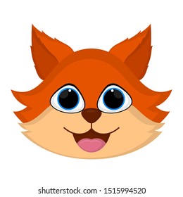Avatar of a cute fox cartoon - Vector illustration
