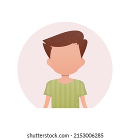 Avatar of a cute little boy. isolated. Cartoon style. Vector illustration.