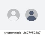 Avatar default user icon set. Social media user profile icon. Gray placeholder. Man and woman