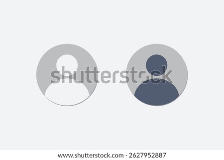 Avatar default user icon set. Social media user profile icon. Gray placeholder. Man and woman