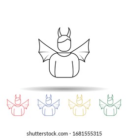 Avatar of the demon male multi color icon. Simple thin line, outline vector of angel and demon icons for ui and ux, website or mobile application
