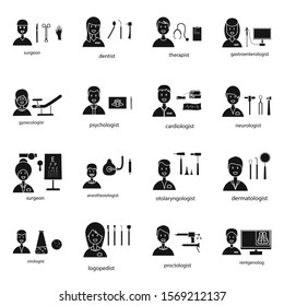 Avatar doctor of clinic vector black icon. Set of illustration medicine personnel in clinic.Vector set of icon doctor avatar.